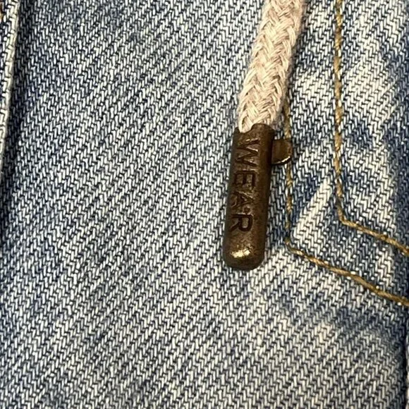 Erin Andrews Super Bowl LVIII Womens Denim Jacket Hoodie Cropped XL NWT - Picture 10 of 16